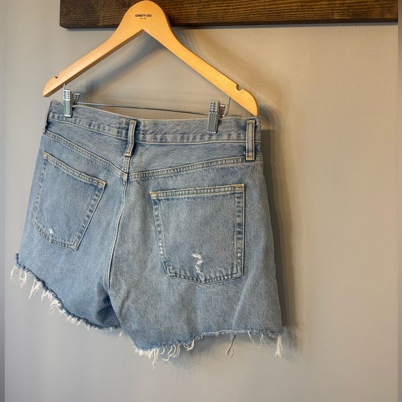 Ag Adriano Goldschmied Blue Jean Highrise Shorts Distressed Style size 32 - Picture 8 of 10